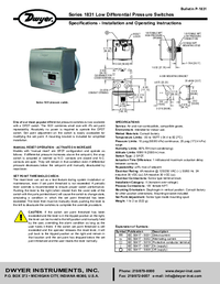Thumbnail of document Manual - 1831 - DPDT Low Differential Pressure Switches